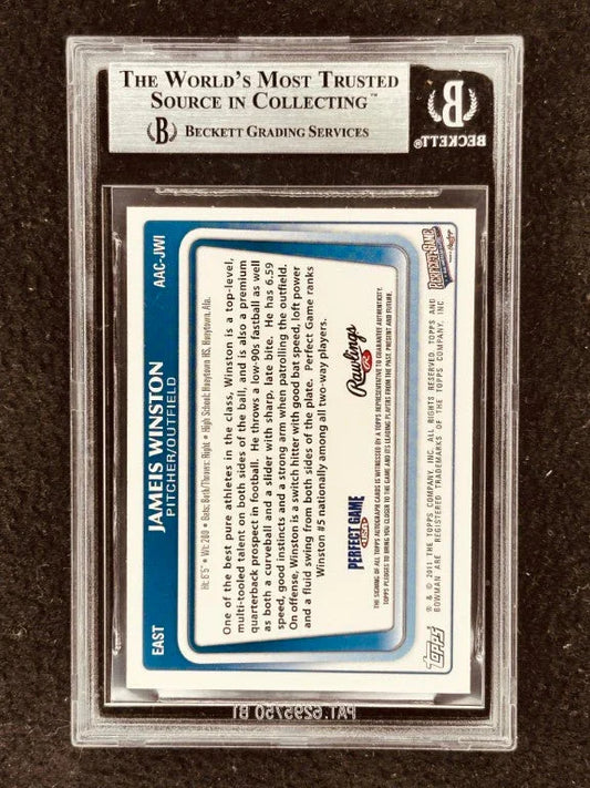 Jameis Winston 2011 Perfect Game Topps Bowman Rookie Card BGS 9 Florida State Heisman - AutographsForSale.com
