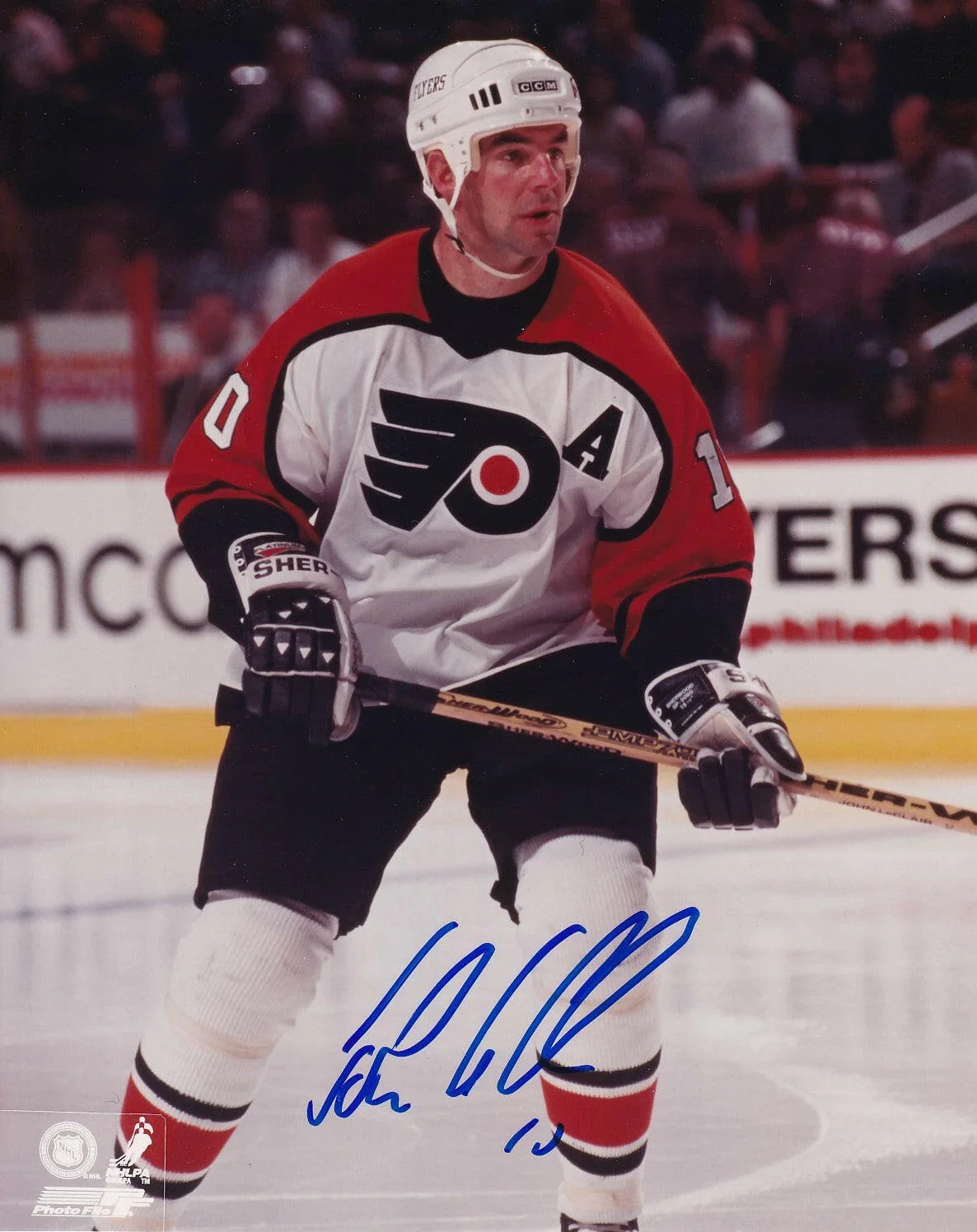 John LeClair autographed Philadelphia Flyers 8x10 photo - AutographsForSale.com