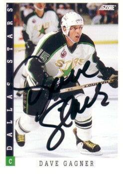 Dave Gagner autographed Dallas Stars 1993-94 Score card - AutographsForSale.com