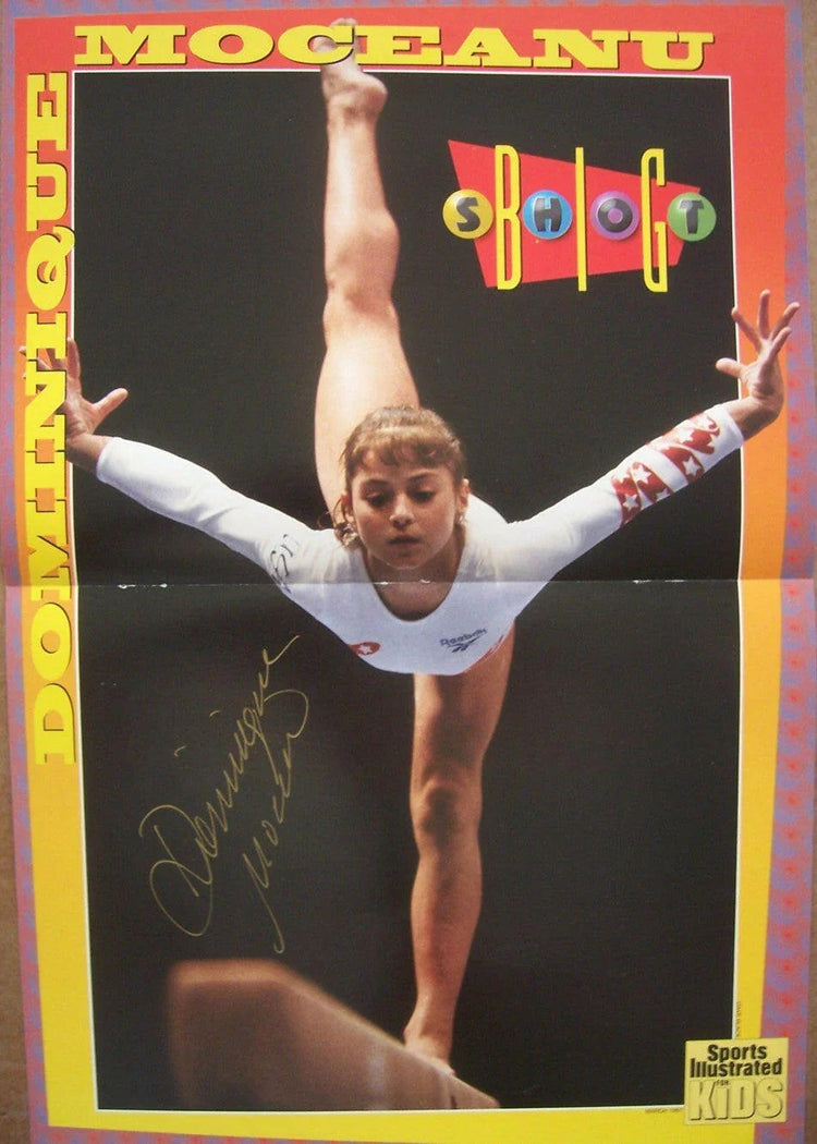 Dominique Moceanu signed SI for Kids mini gymnastics poster - AutographsForSale.com
