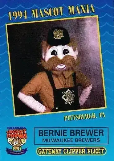 Bernie Brewer 1994 All-Star Fanfest Mascot Mania promo card - AutographsForSale.com