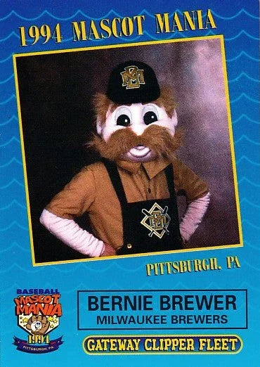 Bernie Brewer 1994 All-Star Fanfest Mascot Mania promo card - AutographsForSale.com