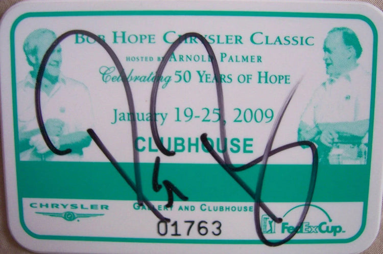 Pat Perez autographed 2009 Bob Hope Chrysler Classic Badge - AutographsForSale.com
