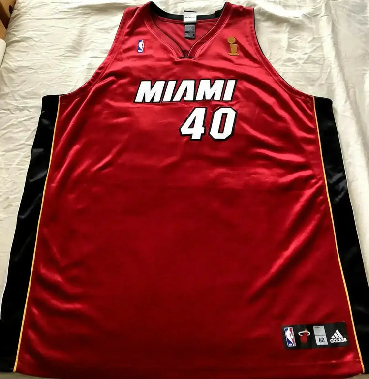 Udonis Haslem Miami Heat 2006 NBA Finals Authentic Adidas Red game model jersey - AutographsForSale.com