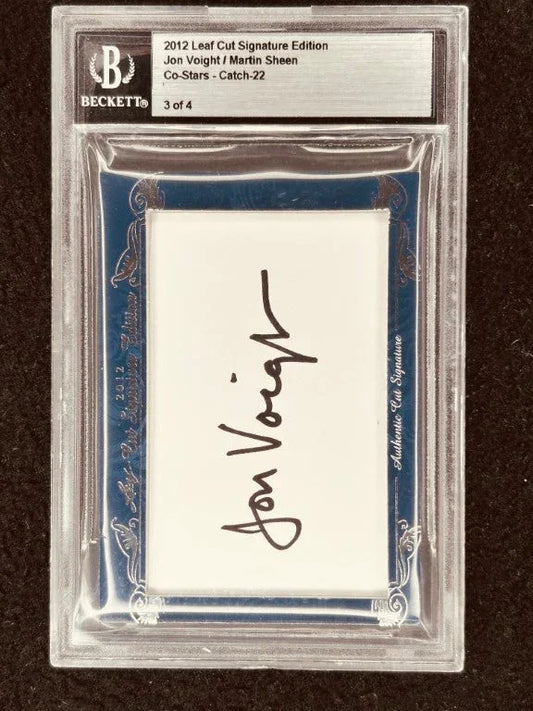 Jon Voight & Martin Sheen 2012 Leaf Cut Signature certified signed card 3/4 Catch-22 - AutographsForSale.com