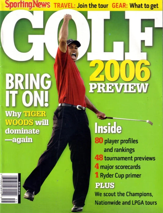 Tiger Woods 2006 Sporting News golf Preview magazine - AutographsForSale.com