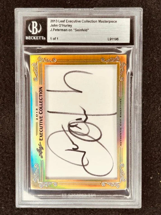 John O'Hurley 2013 Leaf Masterpiece Cut Signature certified signed card 1/1 JSA Seinfeld - AutographsForSale.com