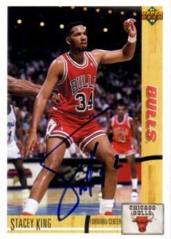 Stacey King signed Chicago Bulls 1991-92 Upper Deck card - AutographsForSale.com
