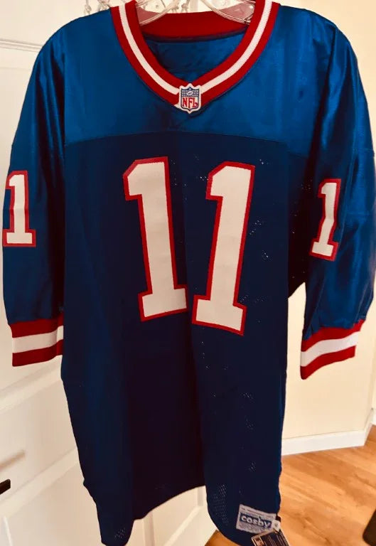 Phil Simms autographed NY Giants blue game model jersey JSA - AutographsForSale.com