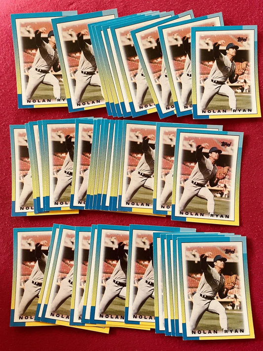 4 Nolan Ryan Texas Rangers 1990 Topps mini League Leaders cards - AutographsForSale.com