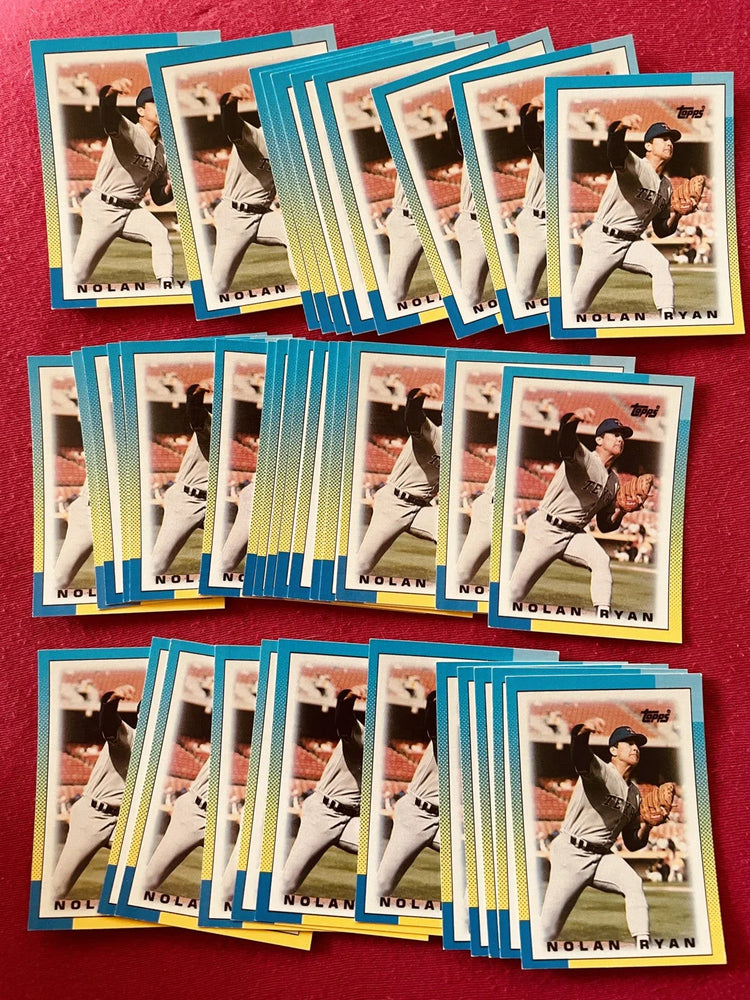 4 Nolan Ryan Texas Rangers 1990 Topps mini League Leaders cards - AutographsForSale.com