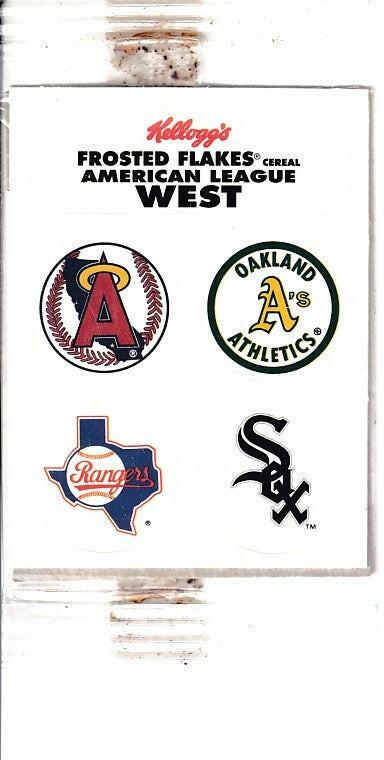 1992 Kelloggs AL West MLB baseball logo stickers - AutographsForSale.com