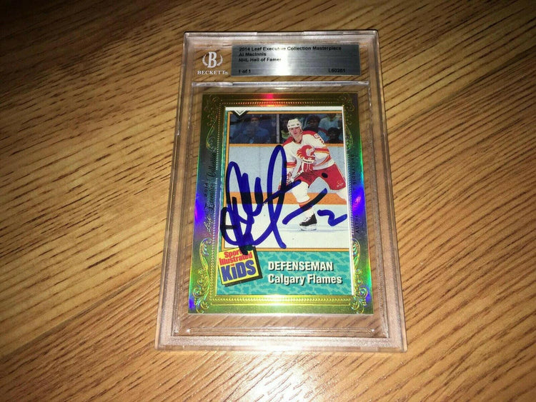 Al MacInnis 2014 Leaf Masterpiece Cut Signature certified signed card 1/1 JSA Calgary Flames St Louis Blues - AutographsForSale.com