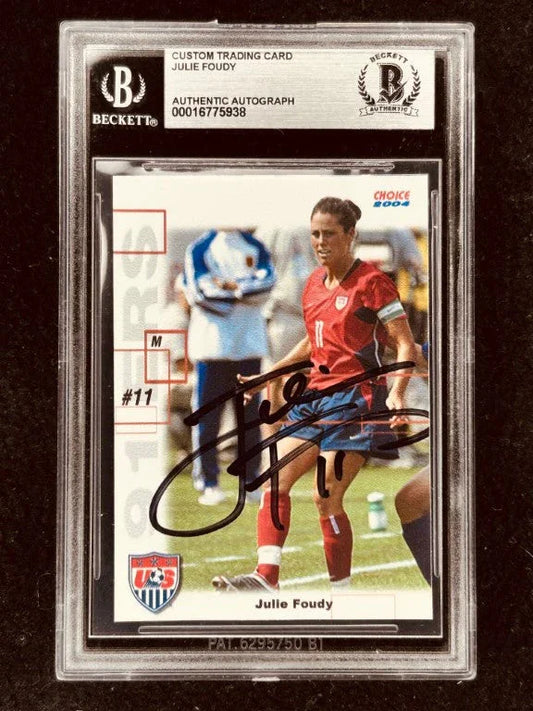 Julie Foudy autographed 2004 US Olympic Soccer team paper card BAS USWNT - AutographsForSale.com