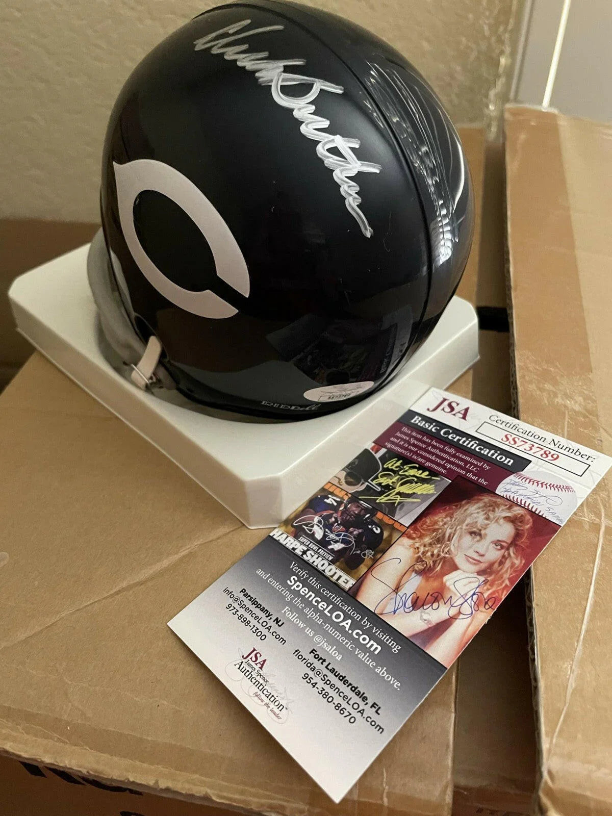 Dick Butkus signed Chicago Bears throwback mini helmet JSA - AutographsForSale.com