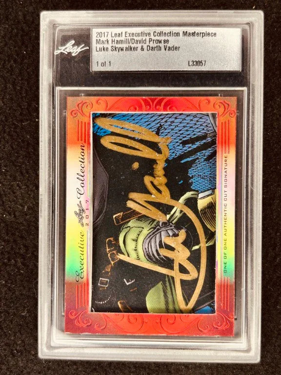 Mark Hamill & Dave Prowse 2017 Leaf Masterpiece Cut Signature certified signed card 1/1 Star Wars - AutographsForSale.com