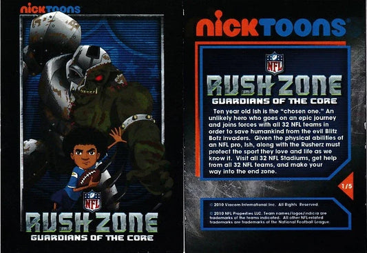 NFL Rush Zone Nick Toons 2010 San Diego Comic-Con promo card - AutographsForSale.com