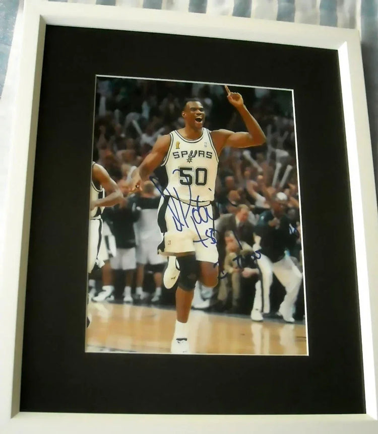 David Robinson signed San Antonio Spurs 2003 NBA Title 8x10 photo framed JSA - AutographsForSale.com