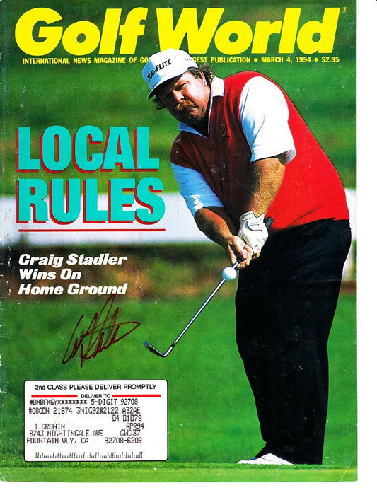 Craig Stadler autographed 1994 Golf World magazine cover - AutographsForSale.com