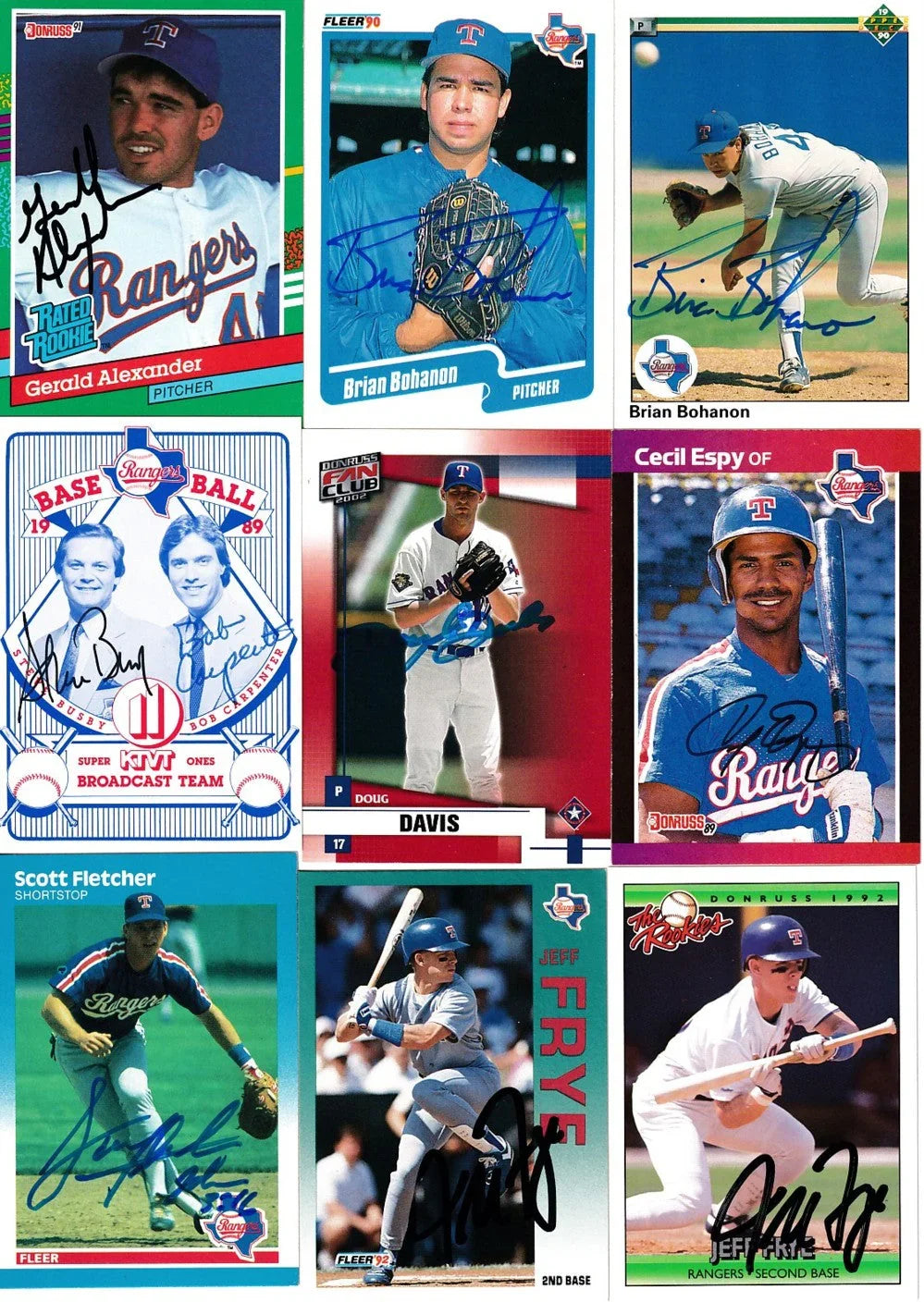 17 Texas Rangers signed cards Jose Guzman RC Gabe Kapler Jim Sundberg - AutographsForSale.com