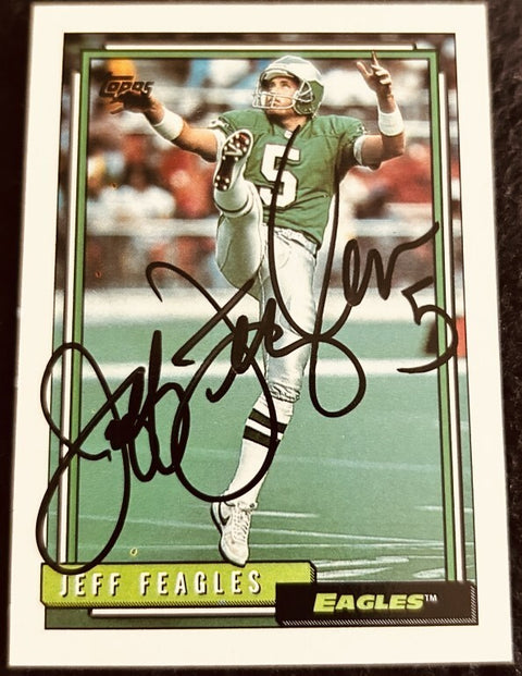 Jeff Feagles autographed Philadelphia Eagles 1992 Topps NFL football card - AutographsForSale.com