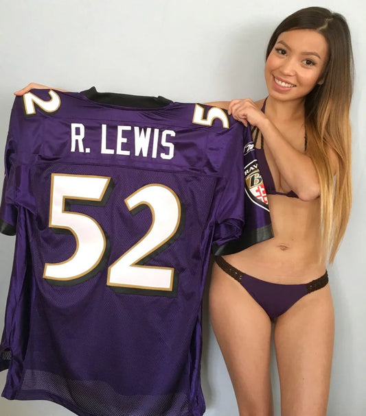 Ray Lewis Baltimore Ravens Reebok stitched purple jersey NEW - AutographsForSale.com