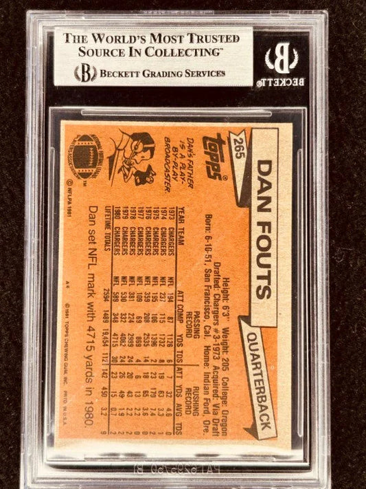 Dan Fouts autographed San Diego Chargers 1981 Topps card BAS - AutographsForSale.com