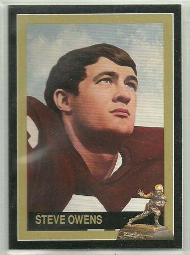 Steve Owens Oklahoma Sooners 1969 Heisman Trophy winner card - AutographsForSale.com