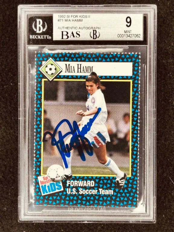 Mia Hamm autographed 1992 Sports Illustrated for Kids soccer Rookie Card Graded BGS 9 BAS 10 - AutographsForSale.com
