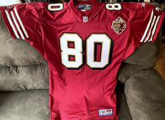 Jerry Rice autographed 1996 San Francisco 49ers Reebok red XL stitched jersey JSA - AutographsForSale.com
