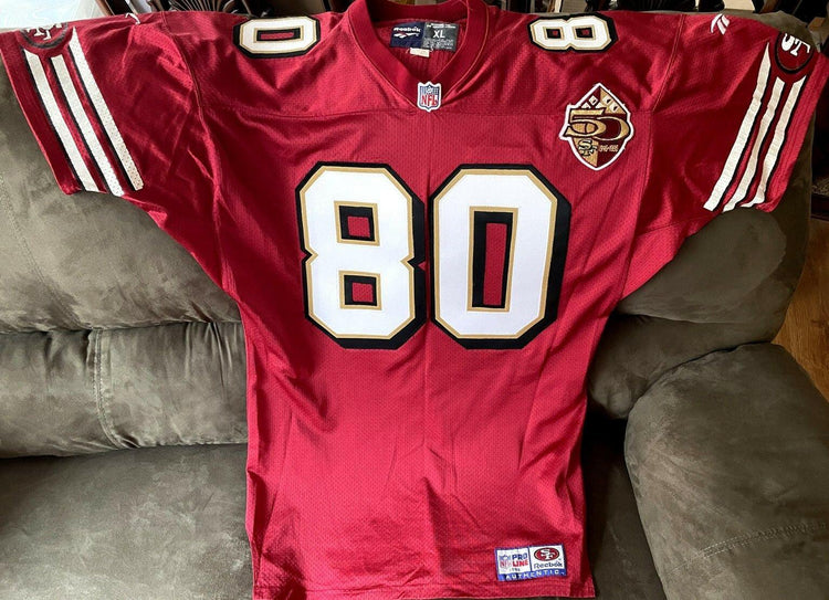 Jerry Rice autographed 1996 San Francisco 49ers Reebok red XL stitched jersey JSA - AutographsForSale.com
