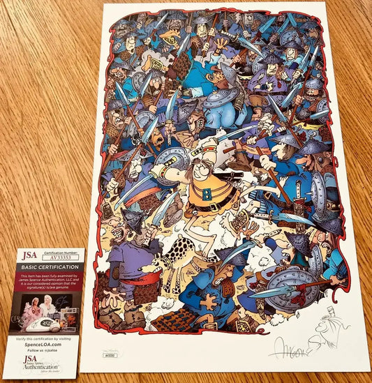 Sergio Aragones autographed doodled Groo 11x17 litho JSA - AutographsForSale.com