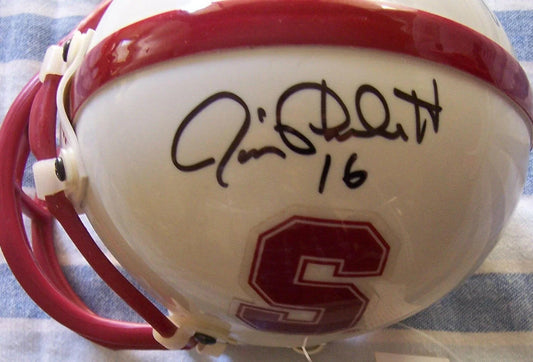 James Lofton & Jim Plunkett signed Stanford mini helmet JSA - AutographsForSale.com