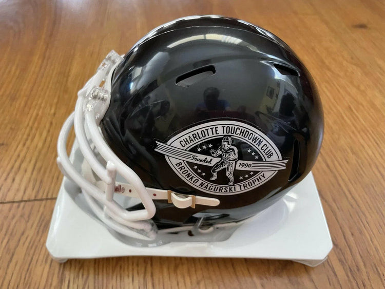 2017 Bronko Nagurski Trophy Riddell Speed mini helmet Bradley Chubb Wins New No Box - AutographsForSale.com