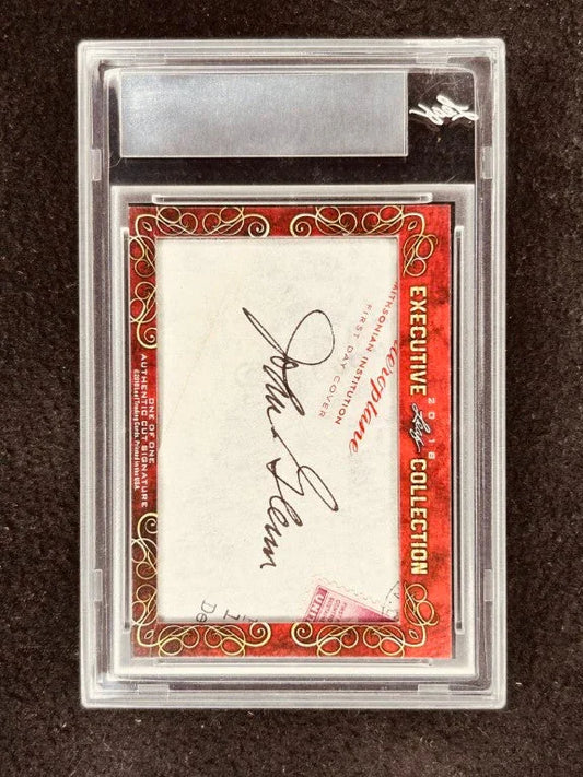 Gordon Cooper and John Glenn 2018 Leaf Masterpiece Cut Signature certified autograph card 1/1 JSA Mercury 7 - AutographsForSale.com