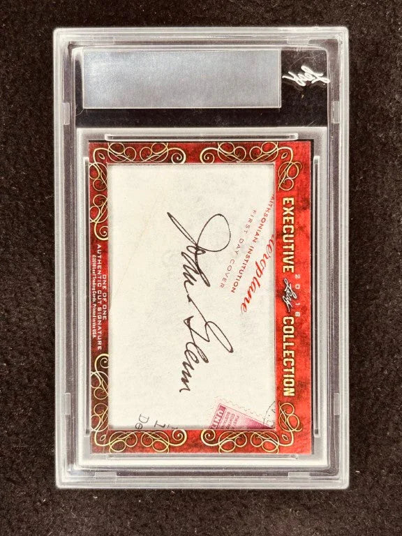 Gordon Cooper and John Glenn 2018 Leaf Masterpiece Cut Signature certified autograph card 1/1 JSA Mercury 7 - AutographsForSale.com