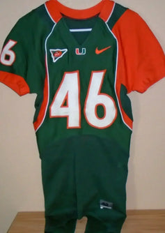 Jean Volcy Miami Hurricanes 2005 Nike game worn green jersey - AutographsForSale.com