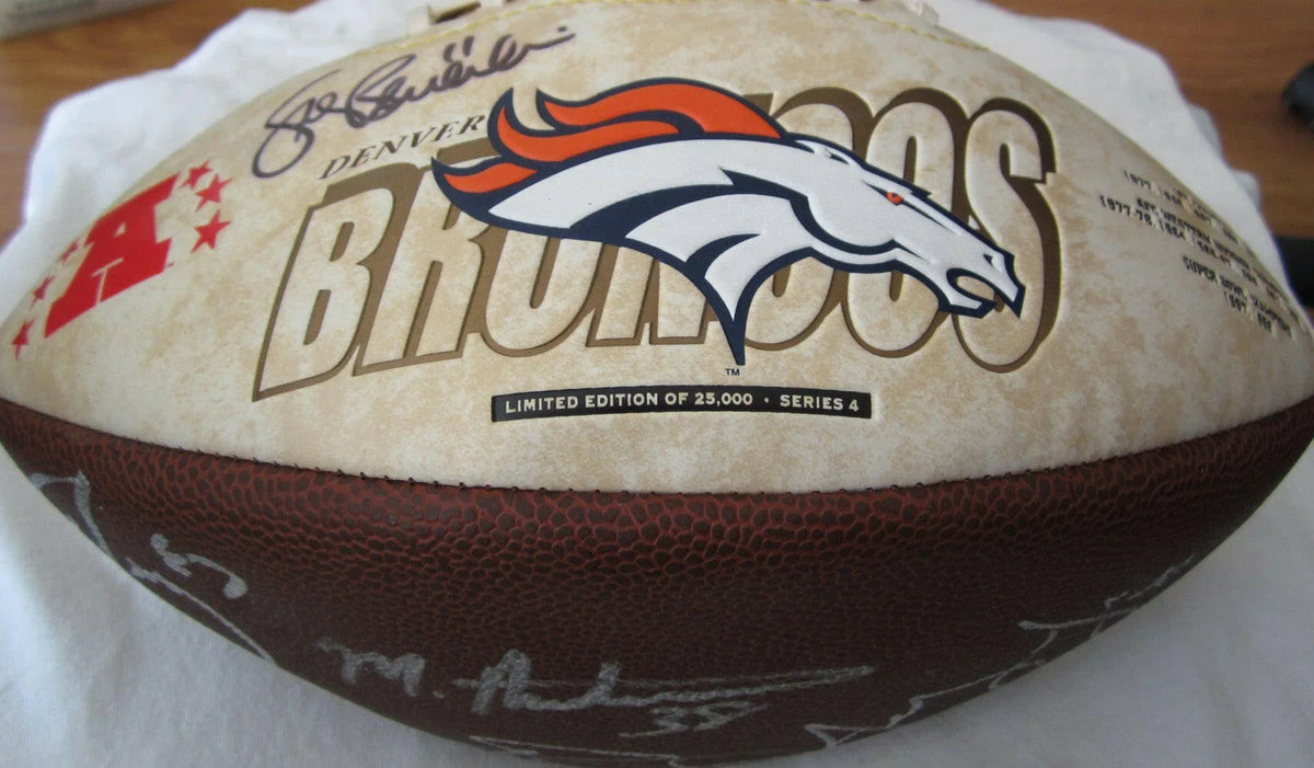2003 Denver Broncos signed football Mike Anderson Steve Beuerlein Ashley Lelie Ed McCaffrey Rod Smith JSA - AutographsForSale.com