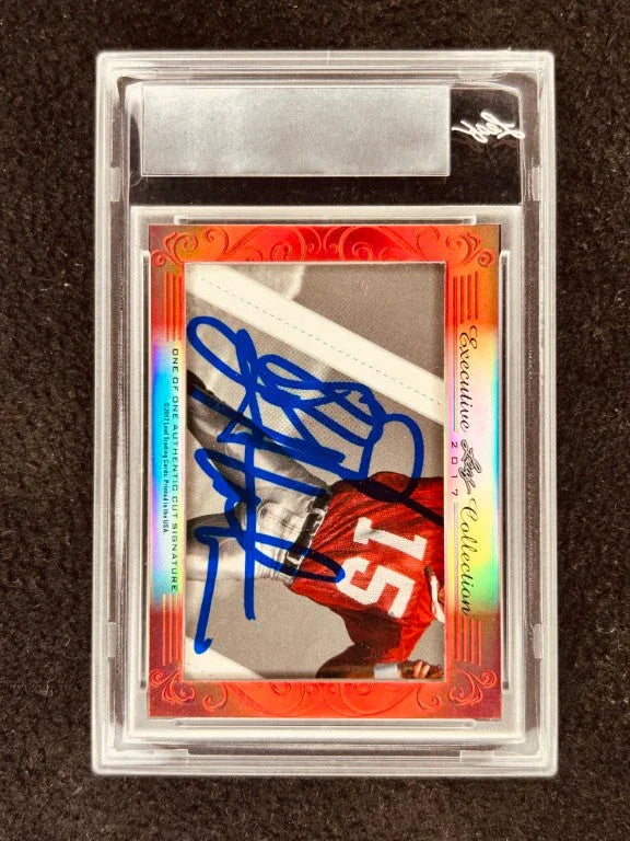 Phil Simms & Jeff Hostetler 2017 Leaf Masterpiece Cut Signature certified signed card 1/1 JSA NY Giants - AutographsForSale.com