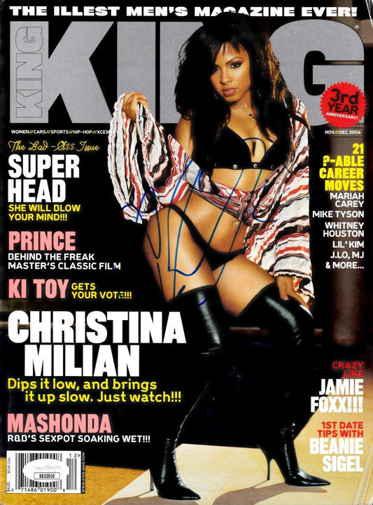 Christina Milian autographed 2004 King magazine with sexy cover JSA - AutographsForSale.com