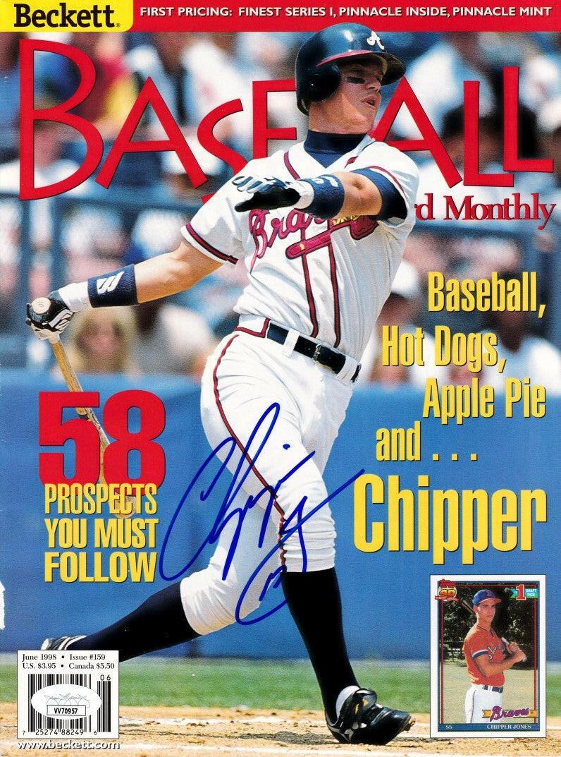 Chipper Jones signed Braves 1998 Beckett Baseball cover JSA - AutographsForSale.com