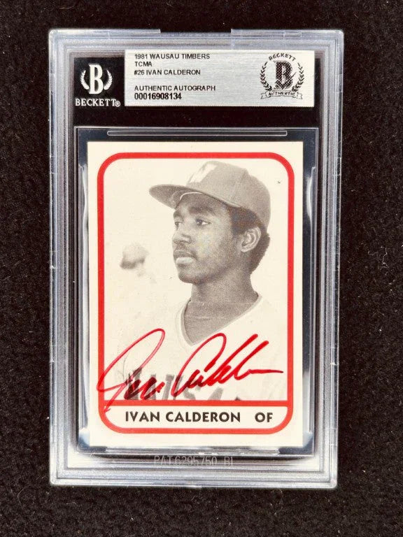 Ivan Calderon signed 1981 TCMA Wausau Timbers card BAS slab - AutographsForSale.com