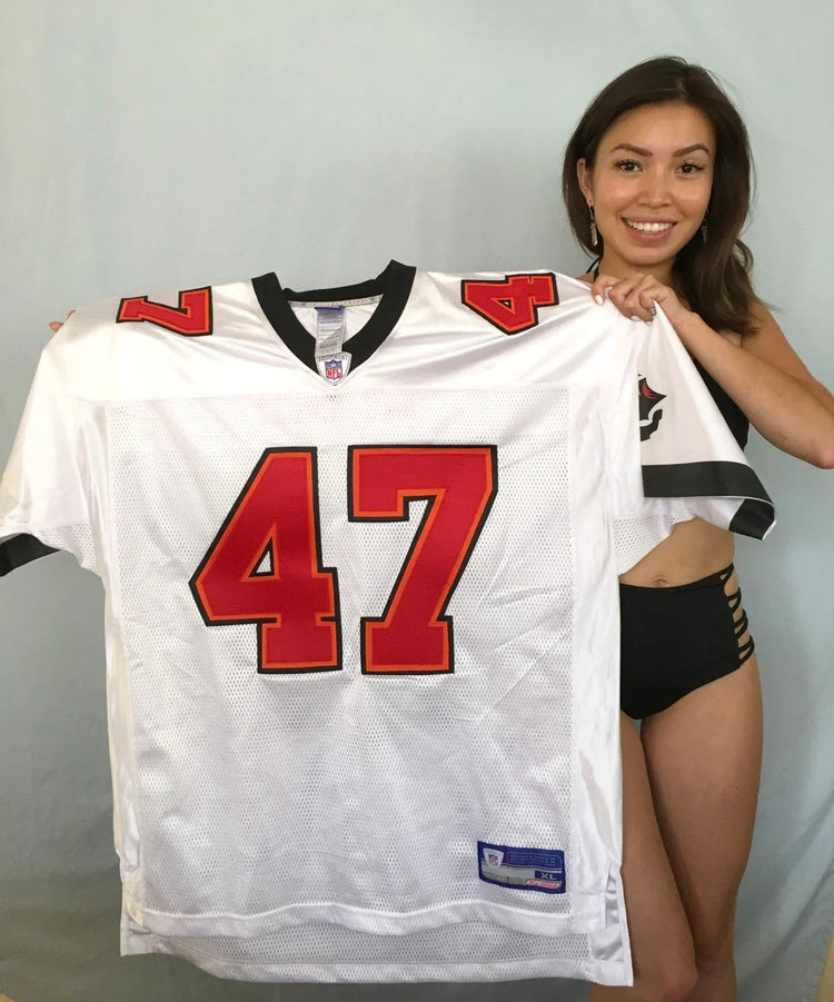 John Lynch Tampa Bay Buccaneers Reebok white jersey NEW - AutographsForSale.com