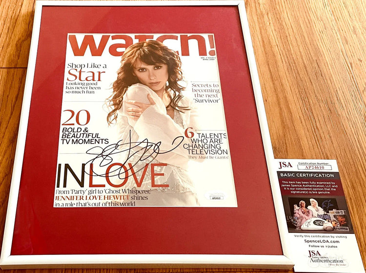 Jennifer Love Hewitt autographed 2007 Watch cover framed JSA - AutographsForSale.com