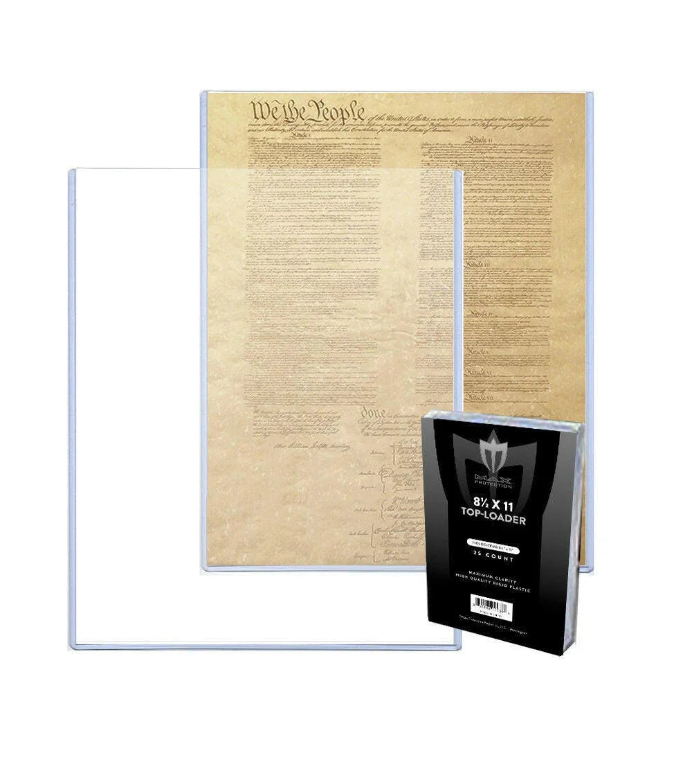 One 8 1/2 x 11 Document photo Topload plastic Display Holder - AutographsForSale.com