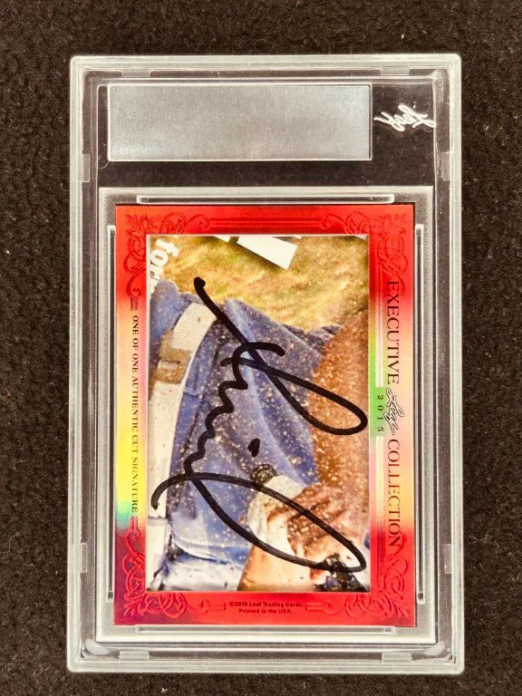 Jack Nicklaus & Annika Sorenstam 2015 Leaf Masterpiece Cut Signature certified signed card 1/1 JSA - AutographsForSale.com