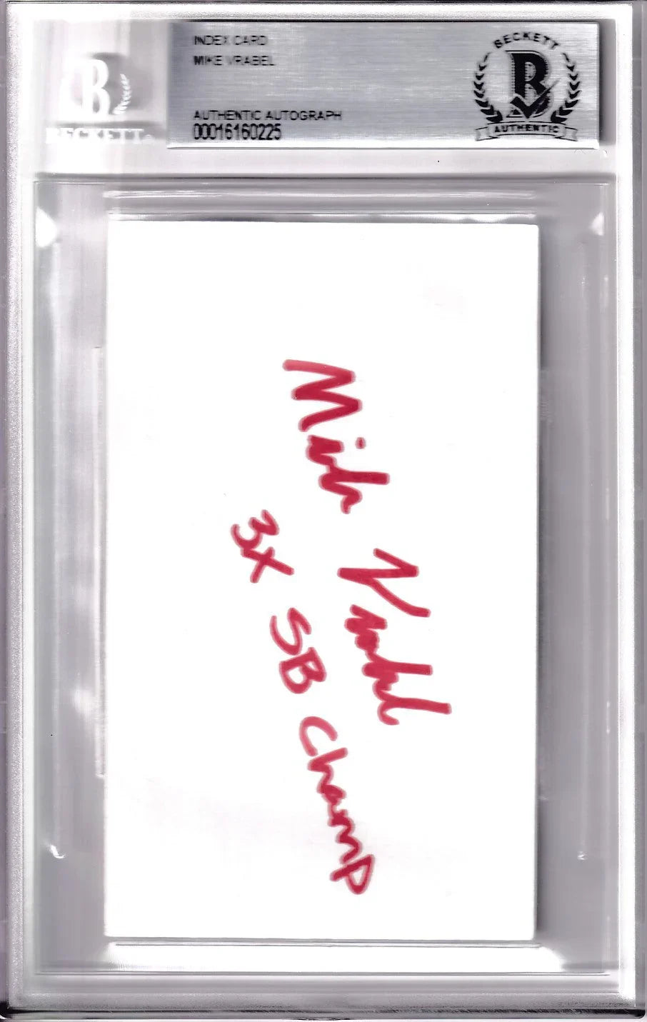 Mike Vrabel signed index card with 3X SB Champ BAS certified Patriots - AutographsForSale.com