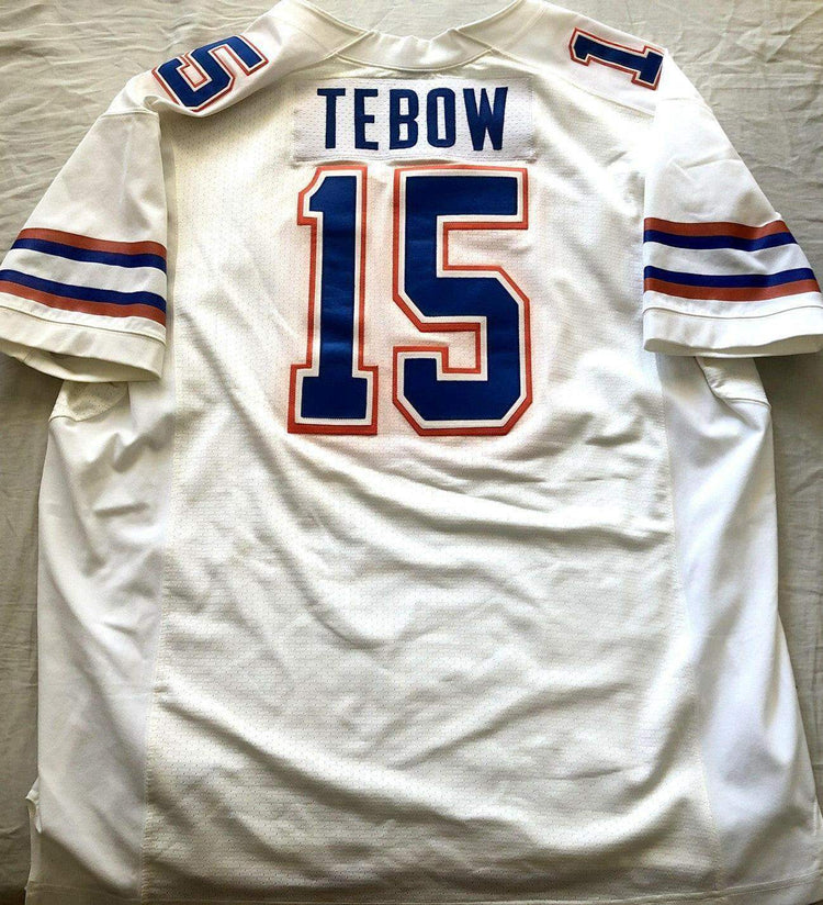 Tim Tebow Florida Gators Nike game model white jersey - AutographsForSale.com