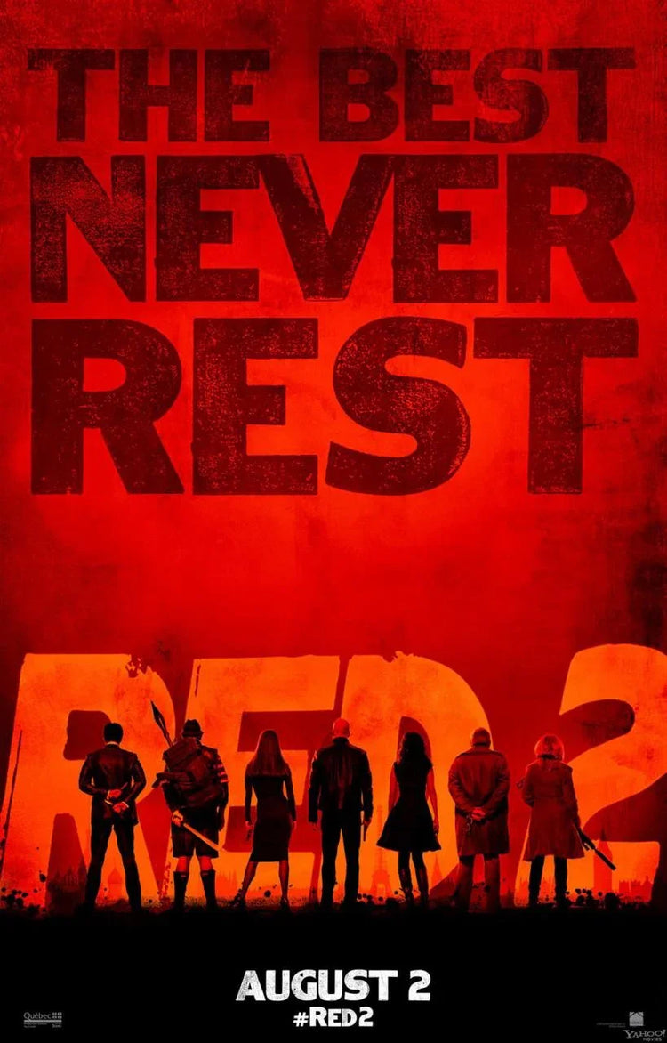 RED 2 movie 2013 SDCC mini poster Bruce Willis Helen Mirren Anthony Hopkins - AutographsForSale.com