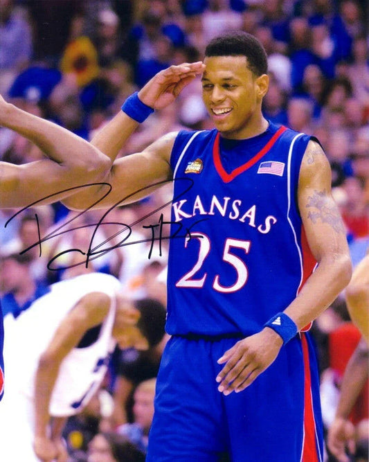 Brandon Rush autographed Kansas Jayhawks 2008 National Champions 8x10 photo - AutographsForSale.com